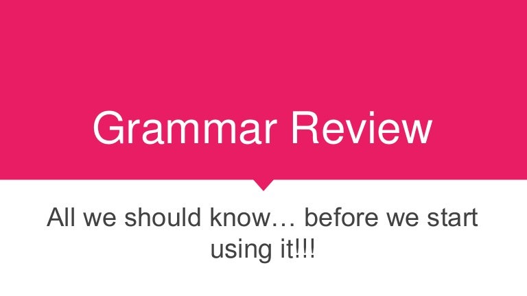 Grammar review 5th grade