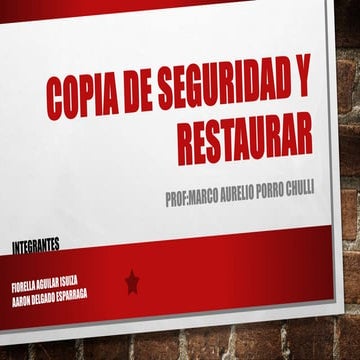 Copia de seguridad y restaurar