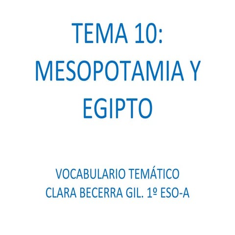 VOCABULARIO TEMA 10