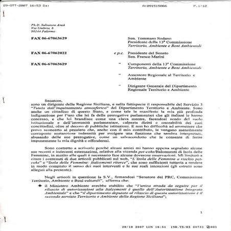 Copia di anzà piano dell'aria fax a senatore sodano ore 16 51 del 29 10 2007 ...