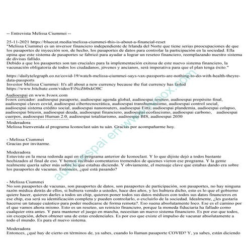 Melissa Ciummei Entrevista Nov 2021