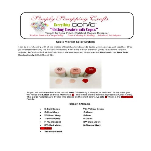 Copic marker color system