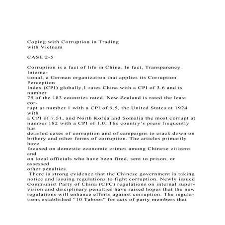 Coping with Corruption in Trading with VietnamCASE 2-5.docx