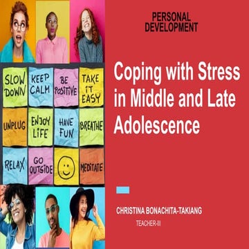 Coping with stress in middle and late adolescence | PPTX