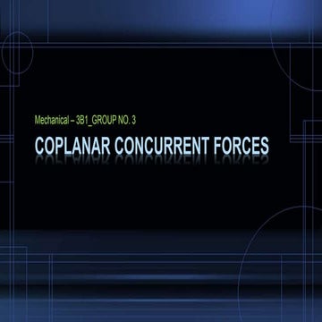 Coplanar concurrent forces