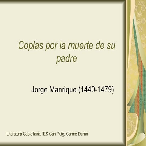 Coplas a la muerte de su padre, de Jorge Manrique
