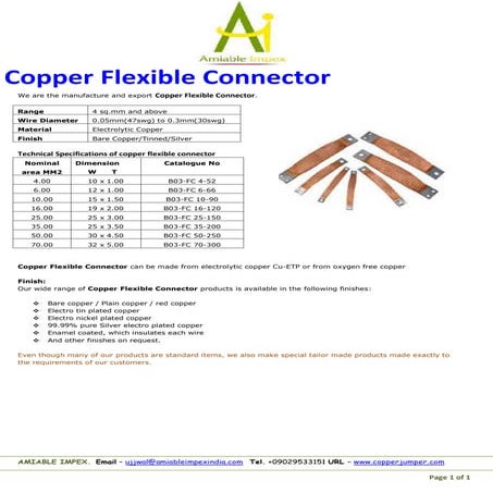 Copper flexible connector