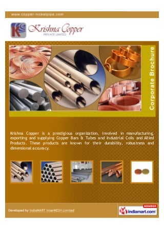 Krishna Copper Pvt. Ltd. (Copper Nickel), Mumbai, Cuni Tube C70600