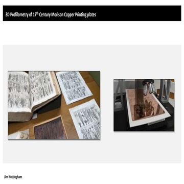 3D Profilometry of 17th Century Morison Copper Plates