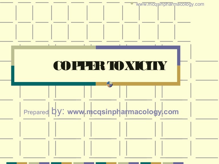 Copper poisoning/Toxicity