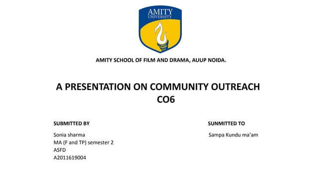 Community outreach/social work: Working with NGOs