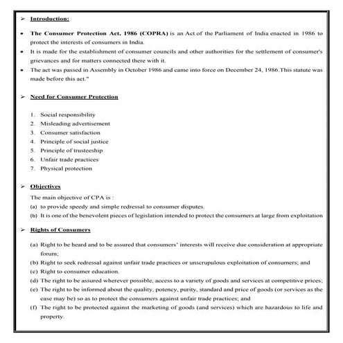 The Consumer Protection Act, 1986 (COPRA)