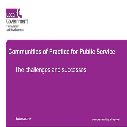 Challenges and sucesses of Communities of Practice