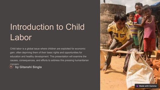 power point presentation on Child labor labor | PPT