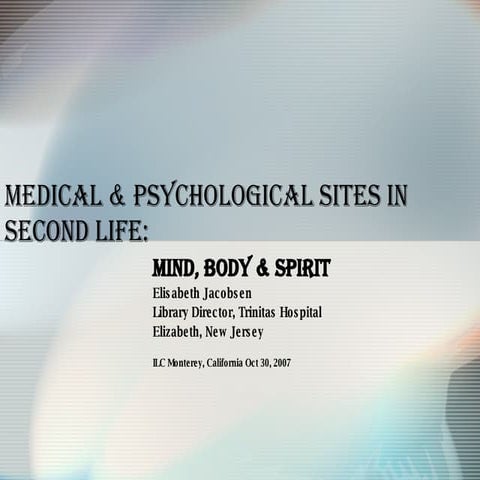  Medical & Psychological Sites In Second Life