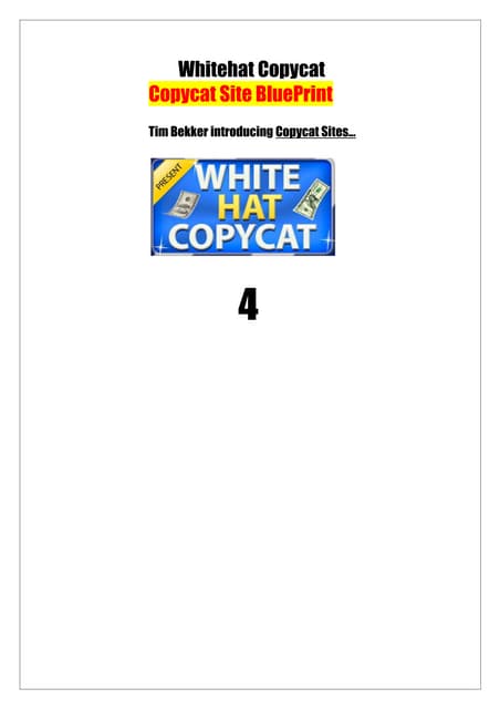 Copycat Site BluePrint - make money online fast
