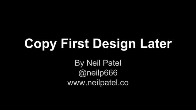 Copy first design later