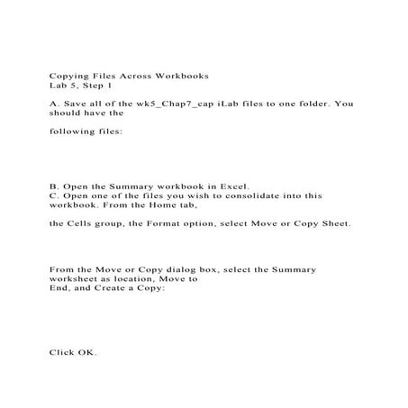 Copying Files Across Workbooks Lab 5, Step 1  A. Save al.docx