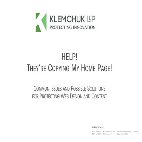 Common Issues and Solutions for Protecting Web Design and Content