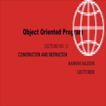 constructor and destructor-object oriented programming | PPT