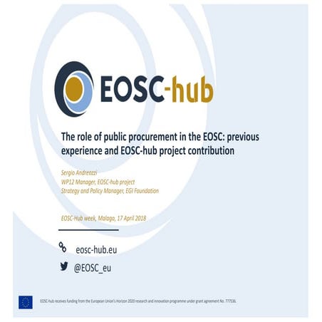 The role of public procurement in the EOSC: previous experience and EOSC-hub ...