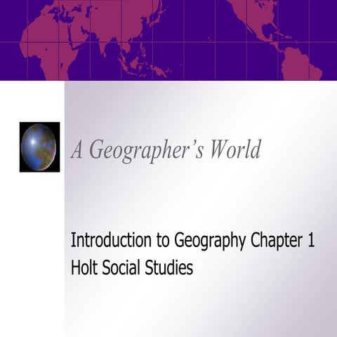 A Geographer’s World