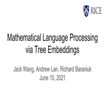 Mathematical Language Processing via Tree Embeddings