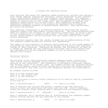 Copy of a simple tcp spoofing attack