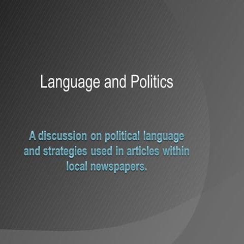 Language and Politics | PPT