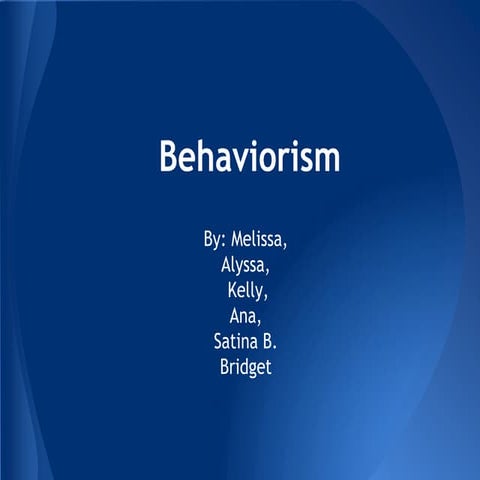 Copy of behaviorism