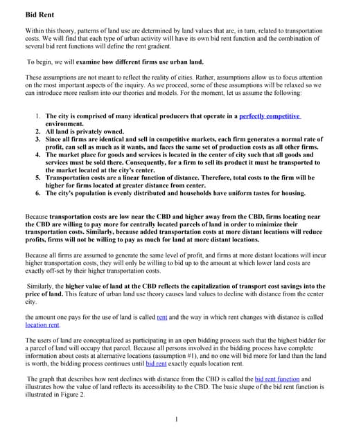 Bid Rent Theory | PDF