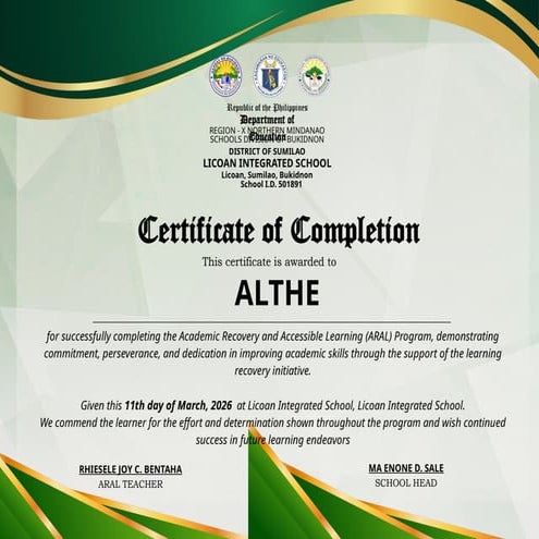 Certificates for Academic Recovery and Accessible Learning (ARAL ...