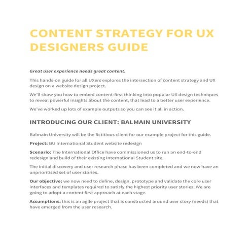 Content Strategy for UX Designers