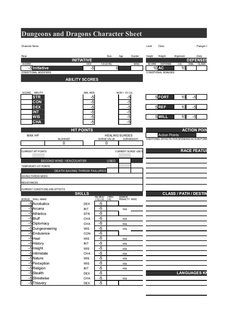 Copy Of Copy Of Sharable D 26 D 4th Ed Character Sheet Template