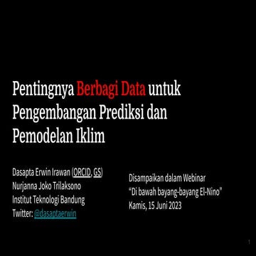 Pentingnya Berbagi Data untuk Pengembangan Prediksi dan  Pemodelan Iklim