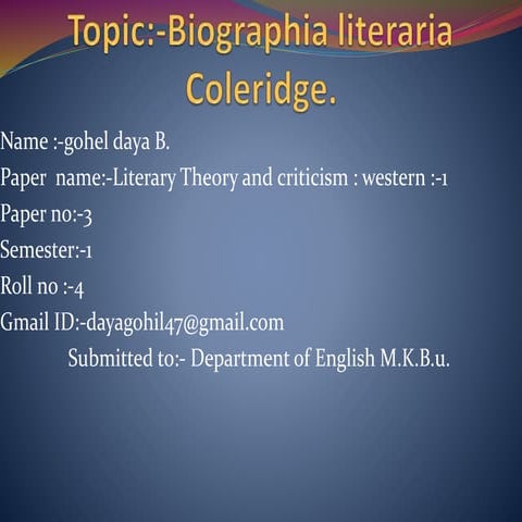 Biographia Literaria coleridge.