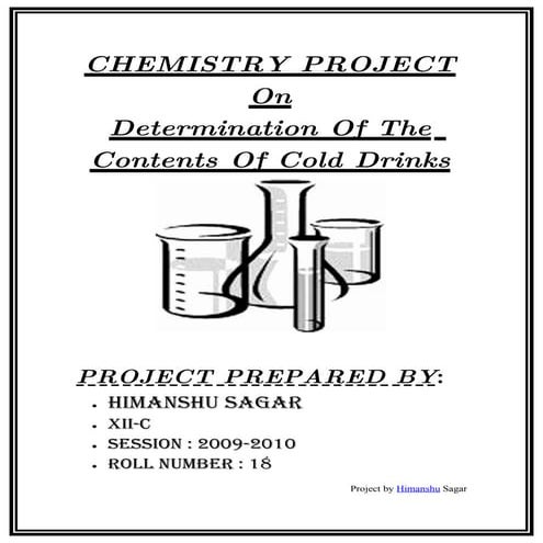 Copy Of Determination Of The Contents Of Cold Drinks