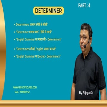 Determiners in English Grammar – Types, Rules & Examples | PDF