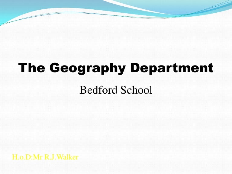 Geography Dept Overview