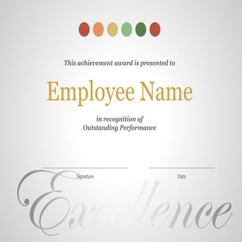 Employee Performance Recognition Certificate
