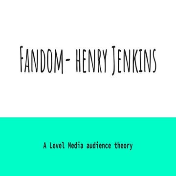 Fandom  Henry Jenkins