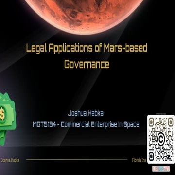 Legal Applications of Mars-based Governance