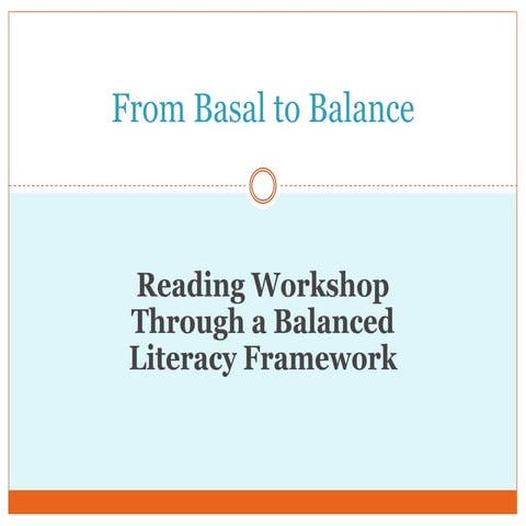 From Basal to Balanced Literacy