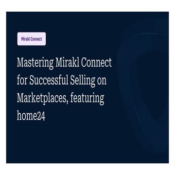 Mirakl Connect Seller Masterclass