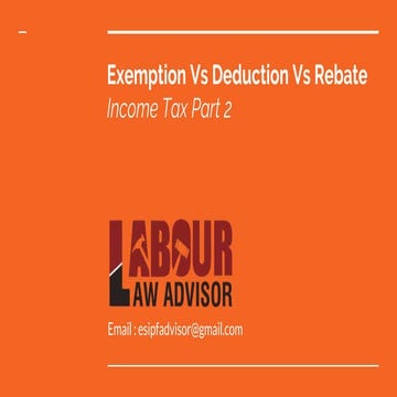 Income Tax- Exemption Vs Rebate Vs Allowances