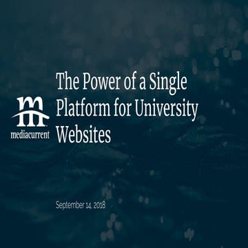 Interact USG 2018: The Power of a Single Platform for University Websites
