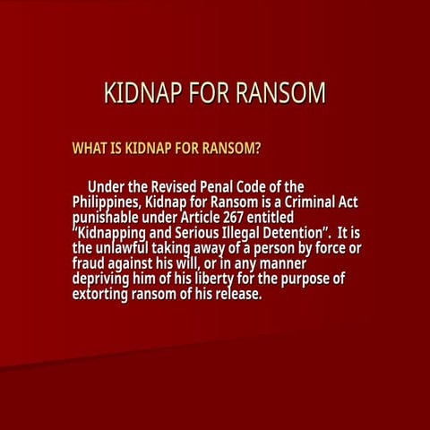 Copy of KIDNAP FOR RANSOM for security personnel.ppt