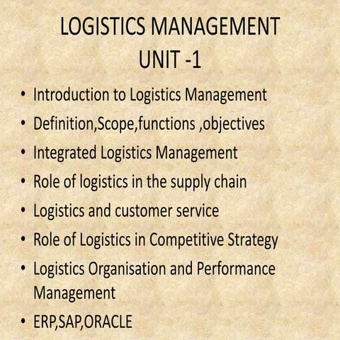 Copy of lOGISTICS UNIT 1.ppt
