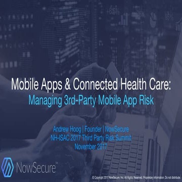 Mobile Apps & Connected Healthcare: Managing 3rd-Party Mobile App Risk