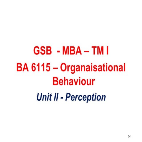 ORGANISATIONAL BEHAVIOUR PART1